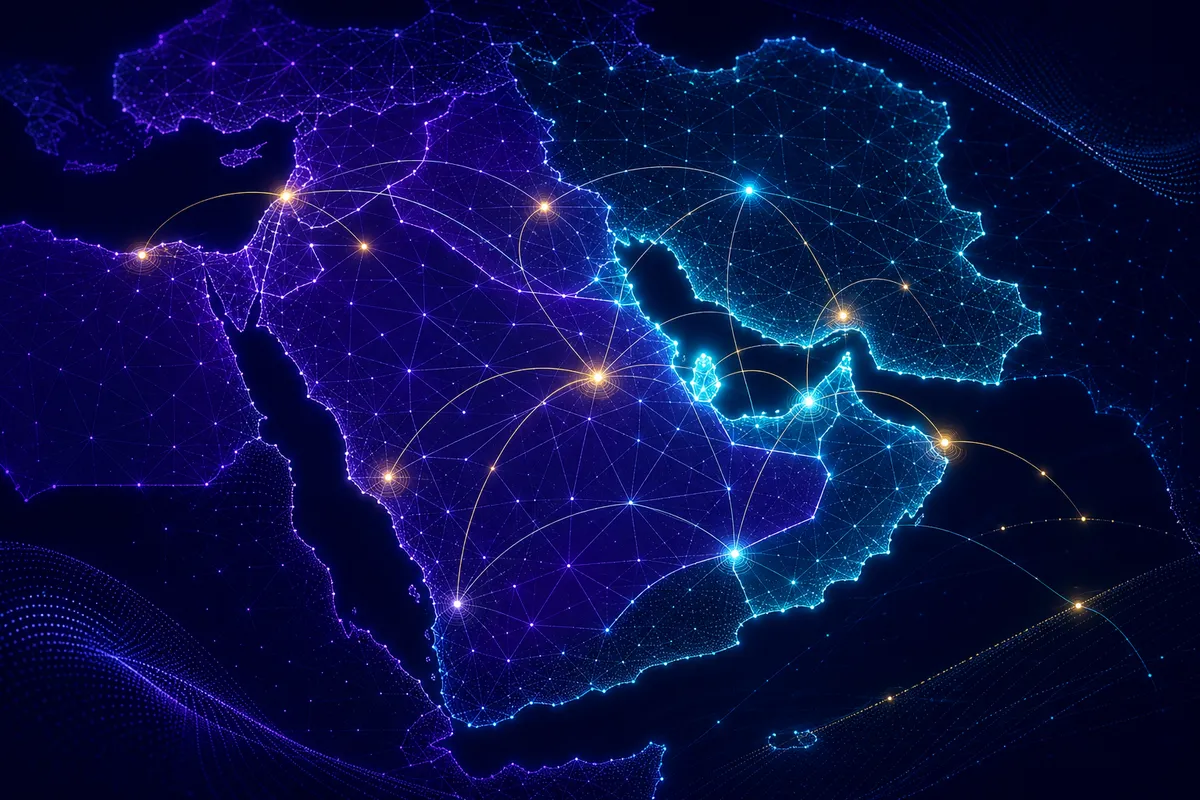 خريطة مجسدة لمنطقة الخليج تُظهر ترابط الجهات التنظيمية وقنوات الدفع